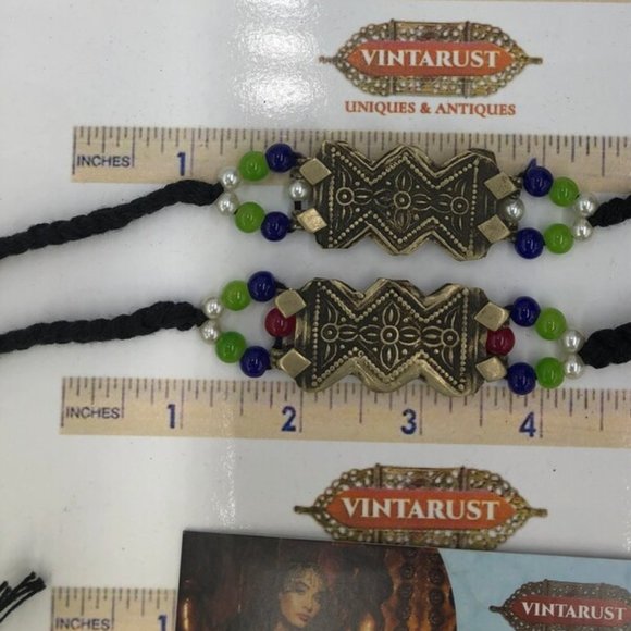 Afghan Motif Choker With Pearls, Tribal Choker Necklace, Pearls Necklace, - Picture 3 of 8